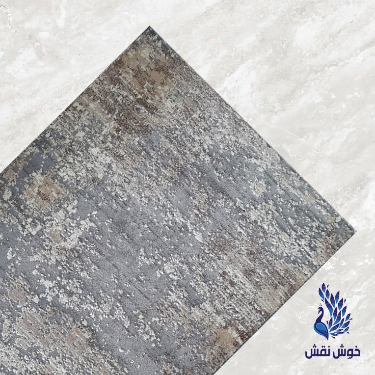 فرش متری برجسته طوسی کرم